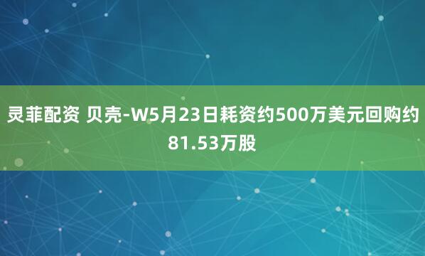 灵菲配资 贝壳-W5月23日耗资约500万美元回购约81.53万股