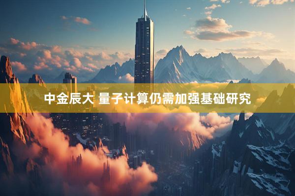中金辰大 量子计算仍需加强基础研究