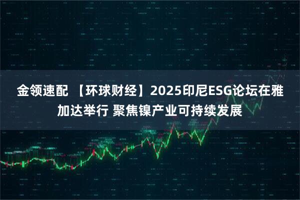 金领速配 【环球财经】2025印尼ESG论坛在雅加达举行 聚焦镍产业可持续发展