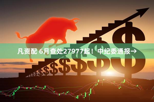 凡资配 6月查处27977起！中纪委通报→